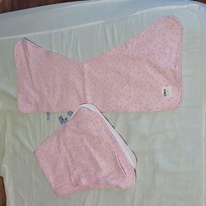 Pink polka dot burp rags